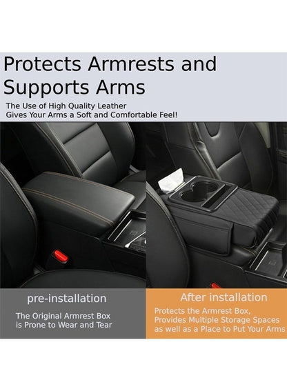 5-in-1 Leather Car Center Console Armrest Pad