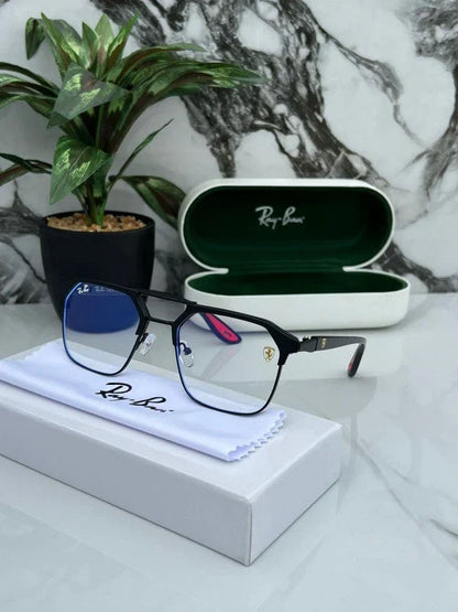 RB #7 METAL BLACK BLUE CUT SUNGLASSES