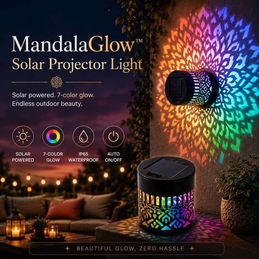 AuraGlow™ 360° Rotating Mandala Projector Light (Pack of 2)