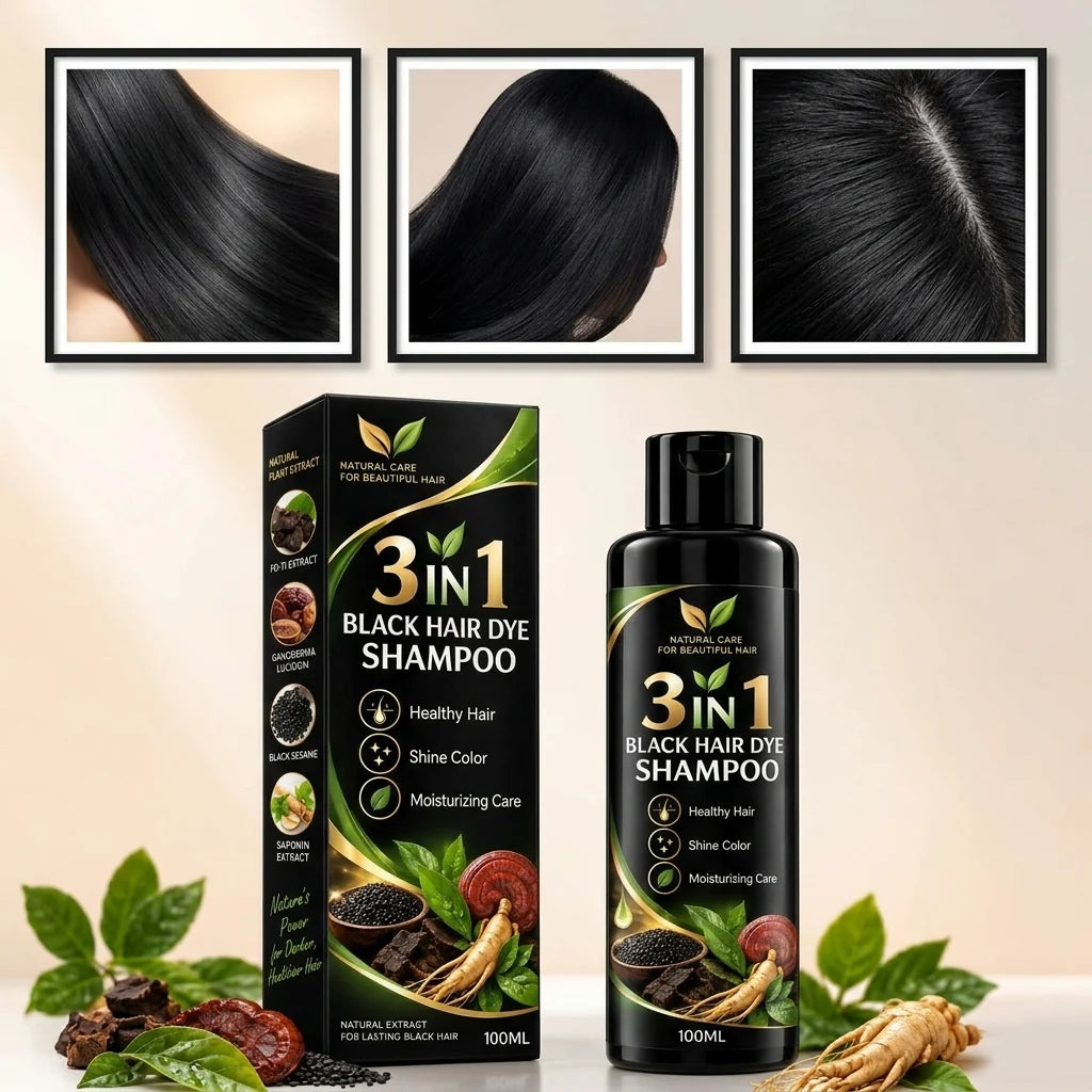 3 In 1 Black Hair Dye Shampoo (BUY 1 GET 1 FREE)