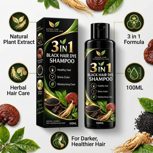 3 In 1 Black Hair Dye Shampoo (BUY 1 GET 1 FREE)